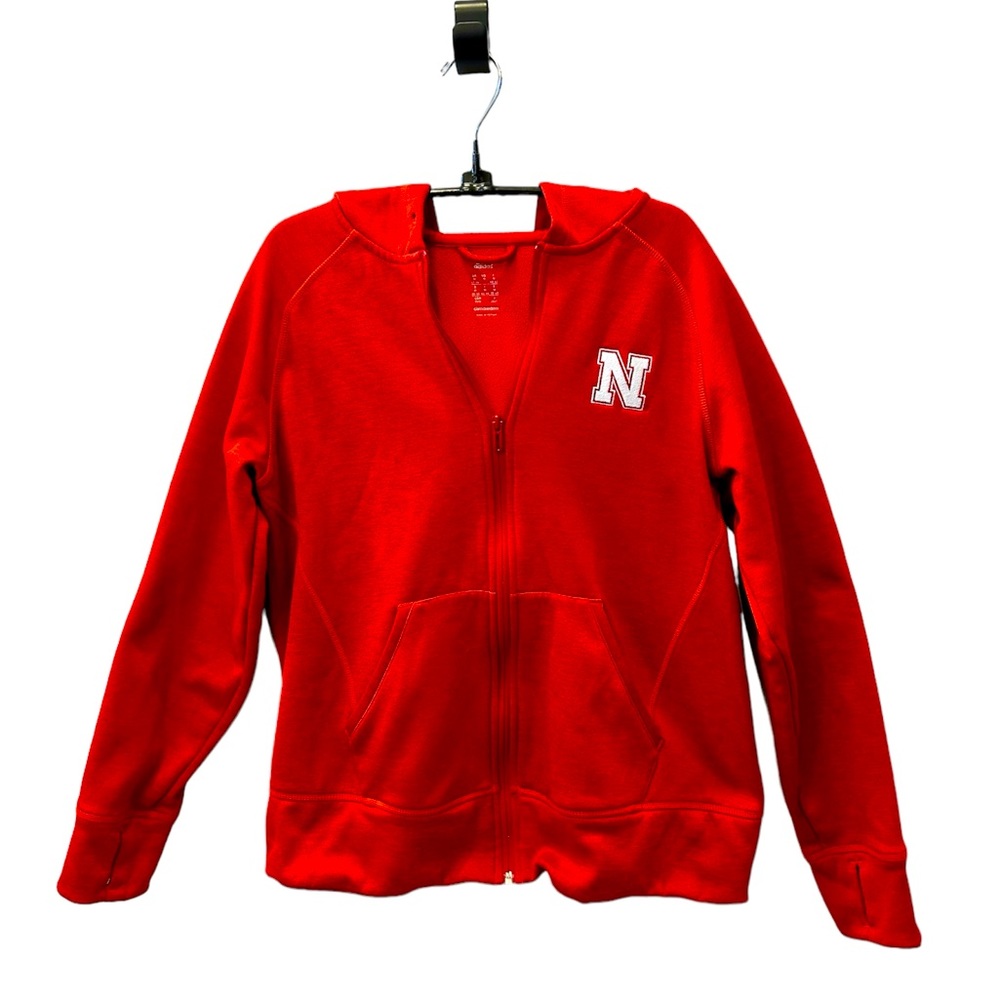 ADIDAS Nebraska Front Zip Fleece Lined Hoodie Jacket